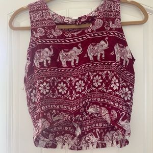 Elephant print crop top